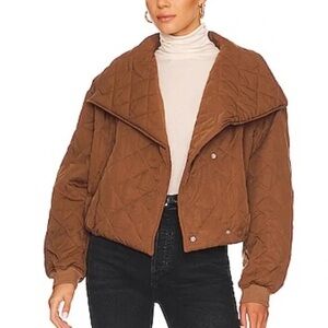 BLANK NYC Tencel Quilted Brown Jacket